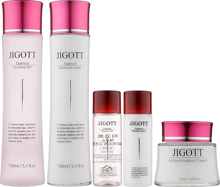 Набір для догляду за обличчям Гіалурон - Jigott Essence Moisture Skin Care 3 SET, 5 продуктів - фото N1