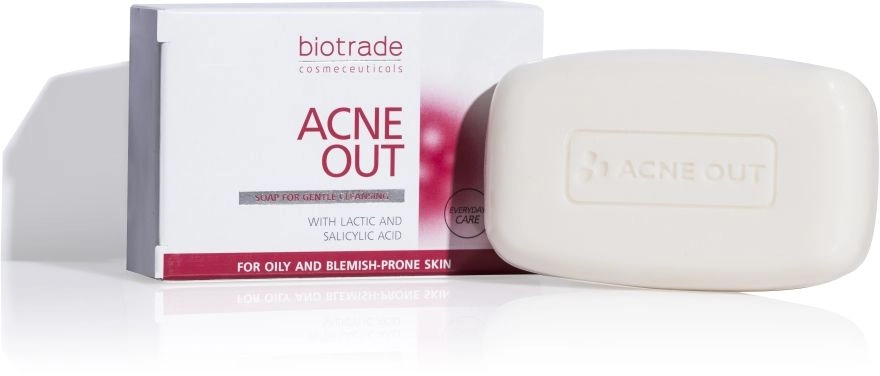 Натуральне мило для жирної та проблемної шкіри обличчя та тіла - Biotrade Acne Out Soap, 100 г - фото N3