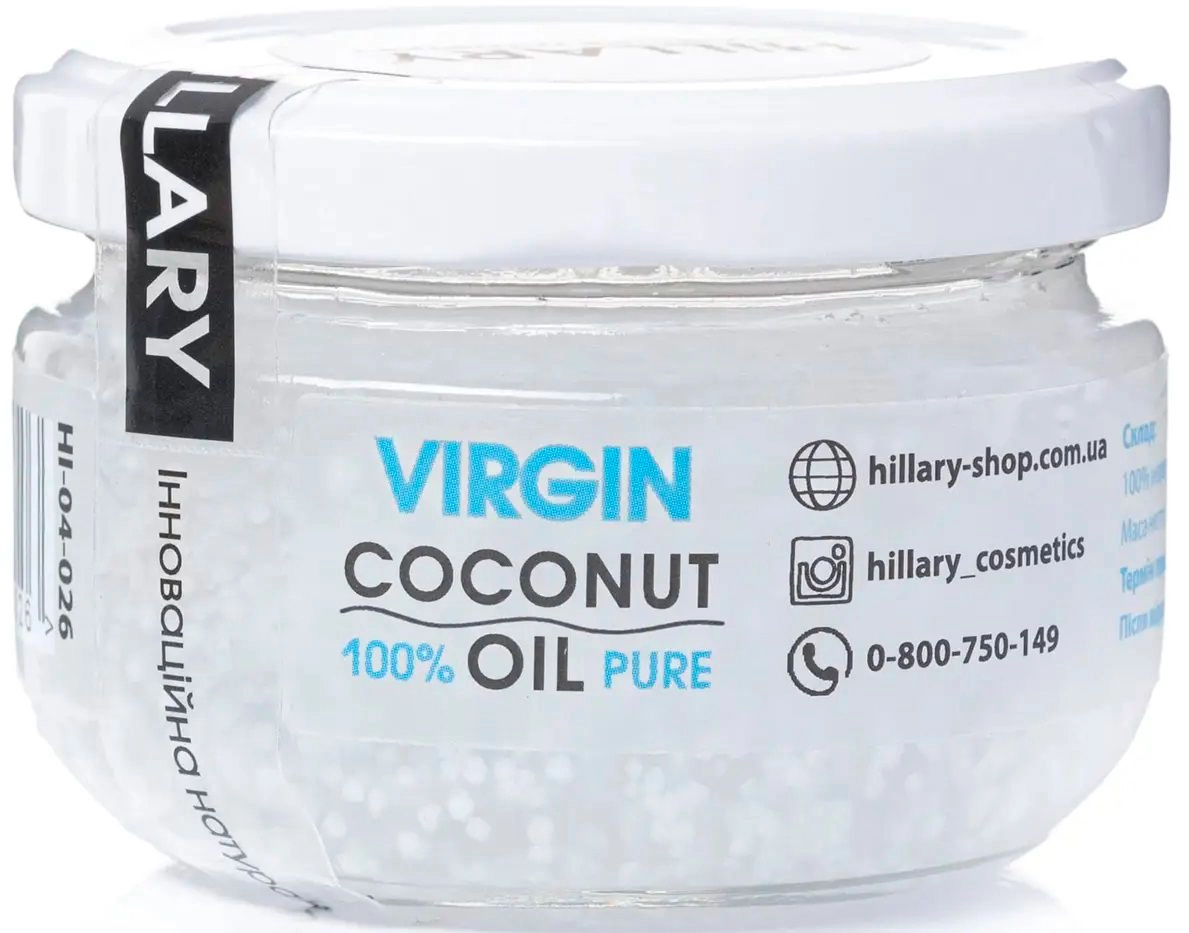 Нерафинированное кокосовое масло - Hillary VIRGIN COCONUT OIL, 100 мл - фото N1