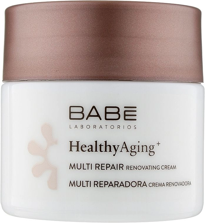 Нічний мультивідновлюючий крем з антивіковим комплексом - BABE Laboratorios Healthy Aging Multi Repair Renovating Cream, 50 мл - фото N1