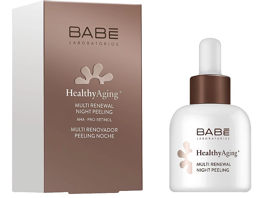 Ночной обновляющий пилинг с AHA кислотами и ретинолом - BABE Laboratorios Healthy Aging Multi Renewal Night Peeling, 30 мл - фото N1