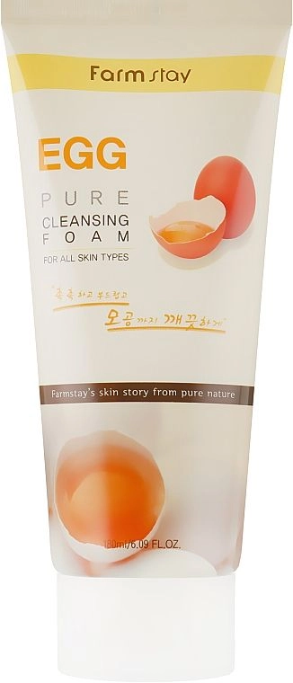 Очищувальна пінка з яєчним екстрактом - FarmStay Pure Cleansing Foam Egg, 180 мл - фото N2