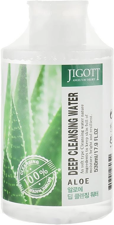 Очищаюча вода з екстрактом алое - Jigott Aloe Deep Cleansing Water, 530 мл - фото N1