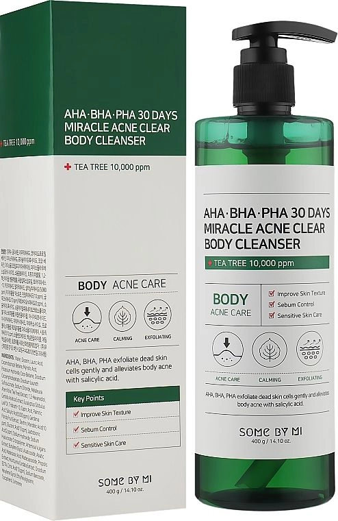 Очищающий гель для проблемной кожи тела - Some By Mi AHA-BHA-PHA 30 Days Miracle Acne Clear Body Cleanser, 400 мл - фото N1