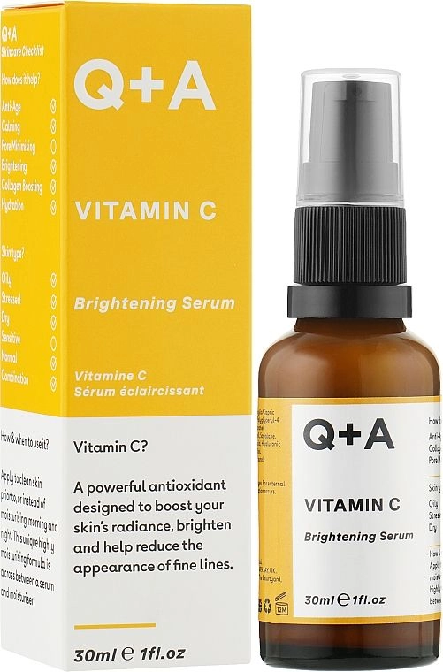 Освітлююча сироватка для обличчя з вітаміном C - Q+A Vitamin C Brightening Serum, 30 мл - фото N1