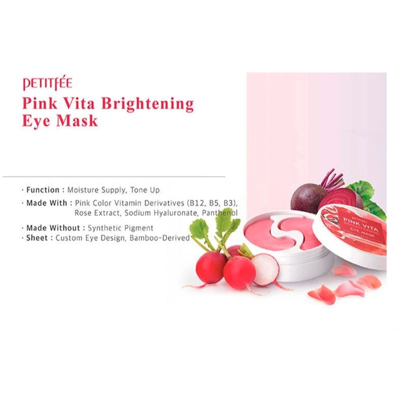 Патчи под глаза с розовой водой - PETITFEE & KOELF Pink White Brightening Eye Mask, 60 шт - фото N3