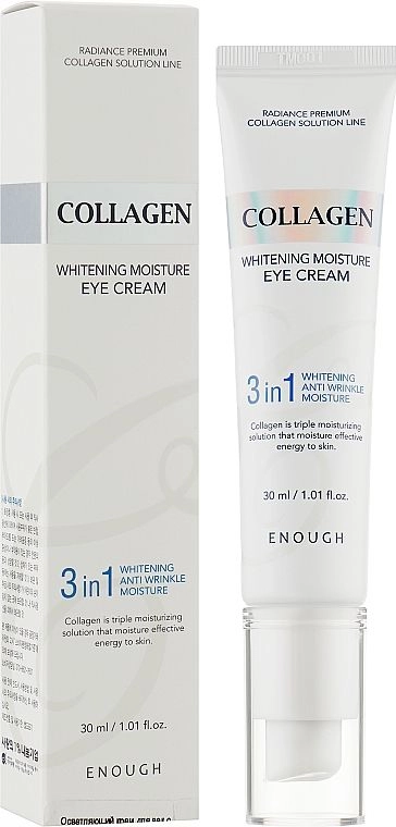 Освітлюючий крем для повік з колагеном - Enough Collagen 3 in 1 Whitening Moisture Eye Cream, 30 мл - фото N1