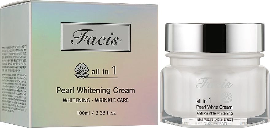 Освітлюючий крем з перловим порошком - Facis All In One Pearl Whitening Cream, 100 мл - фото N1