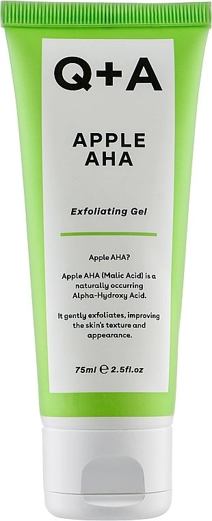 Відлущуючий пілінг гель для обличчя з фруктовими кислотами - Q+A Apple AHA Exfoliating Gel, 75 мл - фото N1