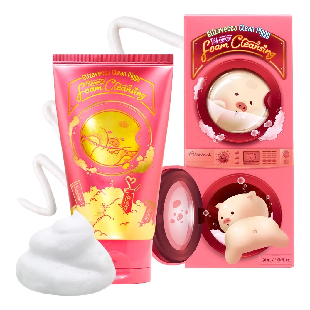 Пенка для умывания - Elizavecca Clean Piggy Pink Energy Foam Cleansing, 120 мл - фото N3