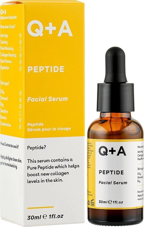 Пептидна сироватка для обличчя - Q+A Peptide Facial Serum, 30 мл - фото N1