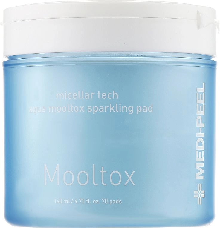 Пілінг-педи для зволоження і очищення шкіри обличчя - Medi peel Aqua Mooltox Sparkling Pad, 70 шт - фото N1