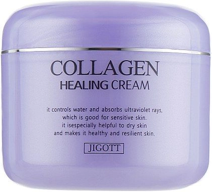 Живильний крем для обличчя з колагеном - Jigott Collagen Healing Cream, 100 мл - фото N1