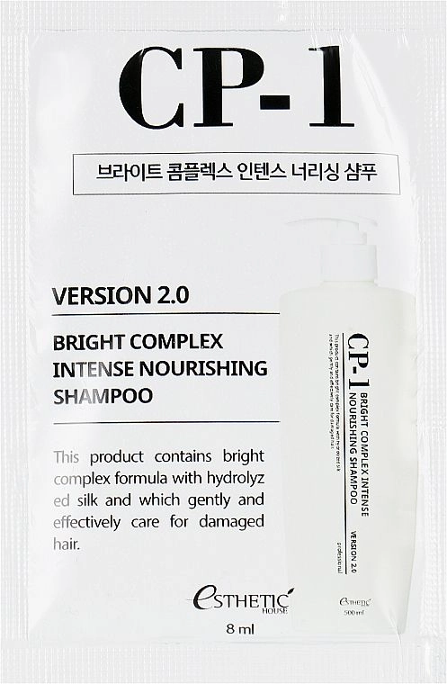 Питательный протеиновый шампунь для волос с коллагеном - Esthetic House CP-1 Bright Complex Intense Nourishing Shampoo, пробник, 8мл - фото N1