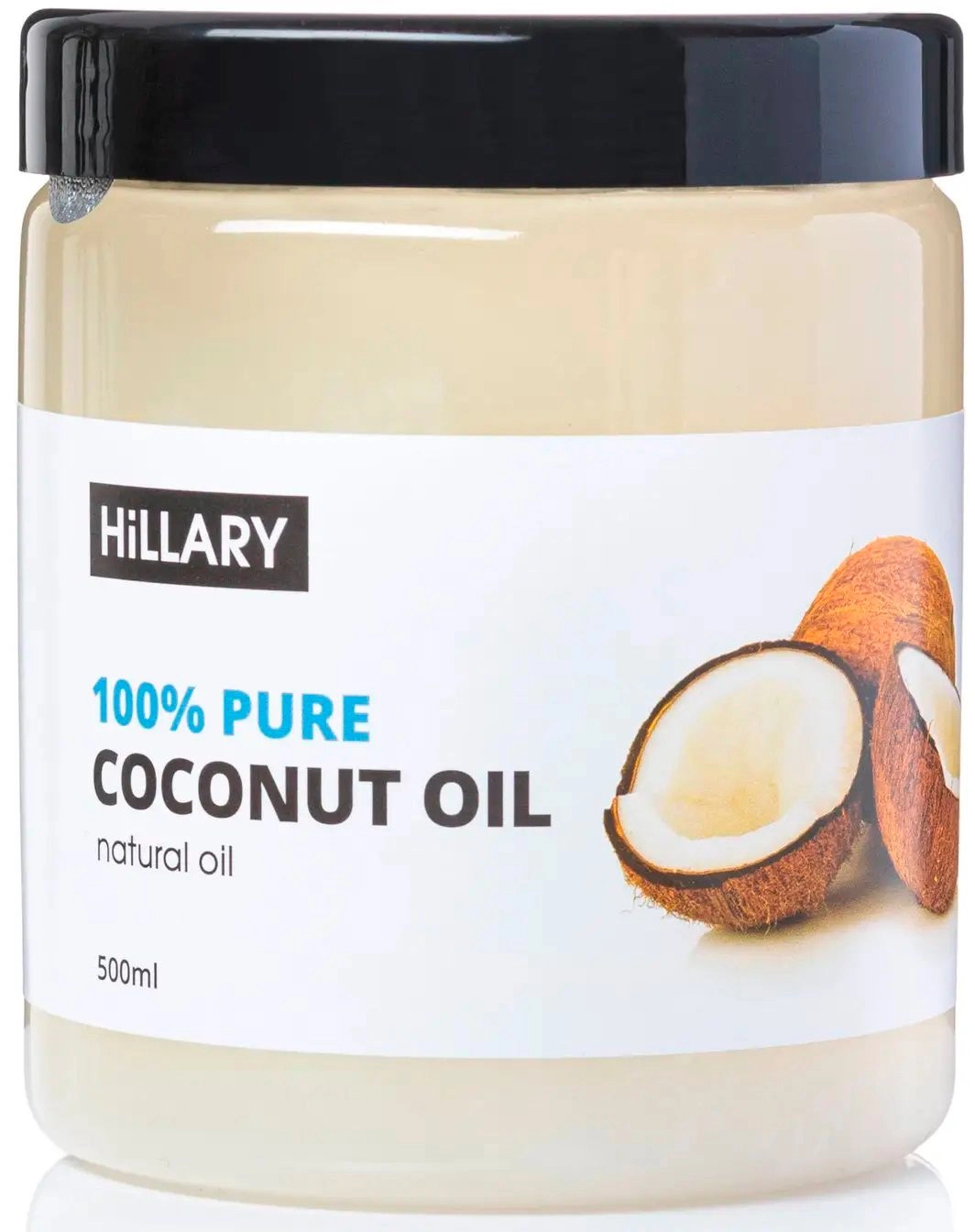 Рафінована кокосова олія 100% - Hillary Pure Coconut Oil, 500мл - фото N1