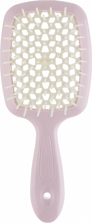 Гребінець для волосся - Janeke Small Superbrush, рожевий з білим, маленький - фото N1