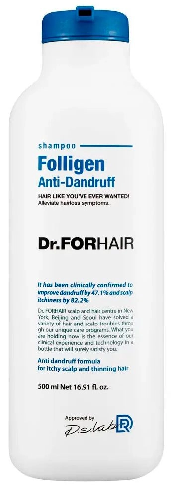 Шампунь от перхоти для ослабленных волос - Dr. ForHair Folligen Anti-Dandruff Shampoo, 500 мл - фото N1