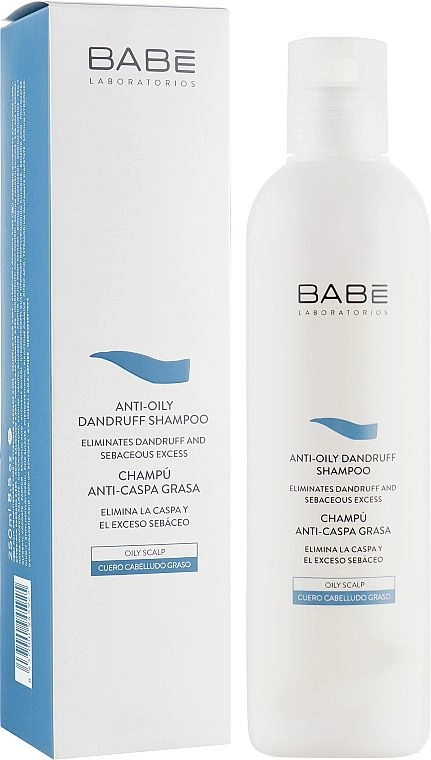 Шампунь проти лупи для жирної шкіри голови - BABE Laboratorios Anti-Oily Dandruff Shampoo, 250 мл - фото N1