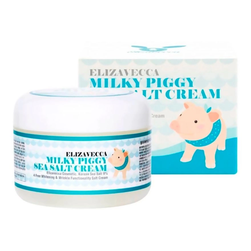 Cольовий колагеновий крем для обличчя - Elizavecca Face Care Milky Piggy Sea Salt Cream, 100 мл - фото N1