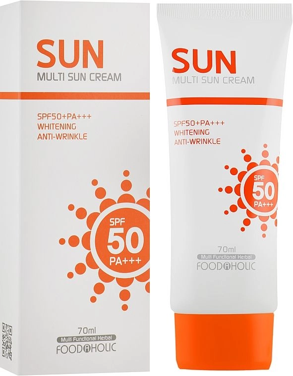 Сонцезахисний крем для обличчя та тіла - Foodaholic Multi Sun Cream SPF50+ Pa+++, 70 мл - фото N1