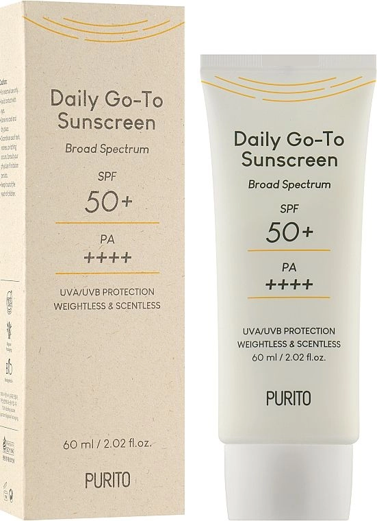 Сонцезахисний крем для обличчя - PURITO Daily Go-to Sunscreen SPF 50+ PA++++, 60 мл - фото N1