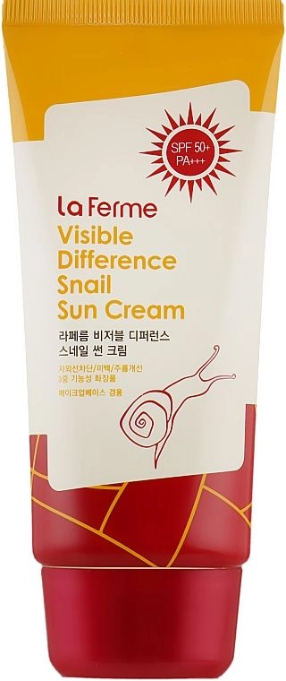 Сонцезахисний крем з екстрактом равлика - FarmStay Visible Difference Snail Sun Cream SPF 50+, 70 мл - фото N3