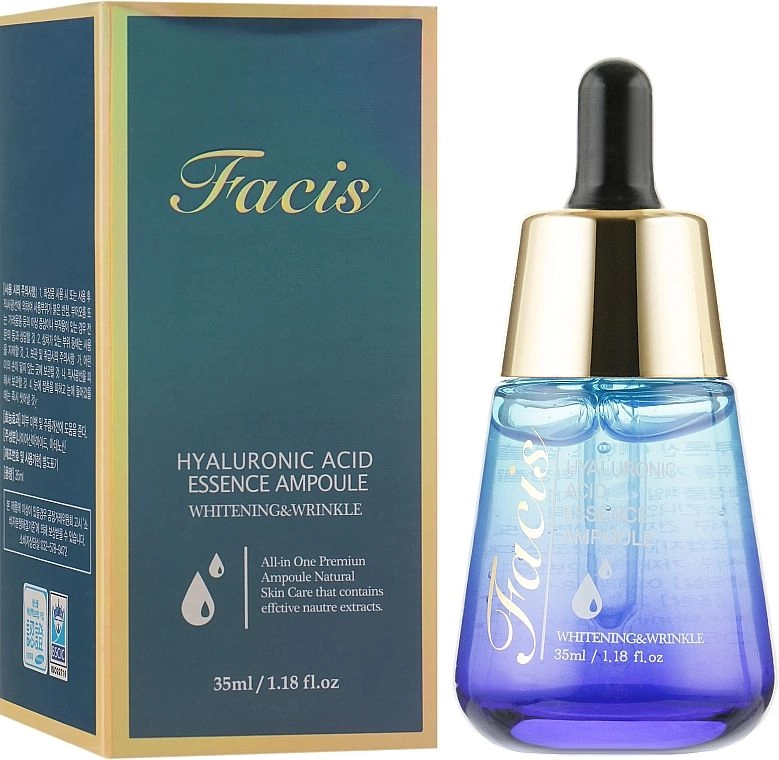Сироватка для обличчя з гіалуроновою кислотою - Facis Hyaluronic Acid Essence Ampoule, 35 мл - фото N1
