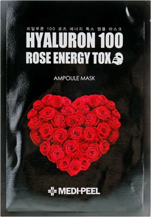 Тканевая детокс маска с экстрактом розы - Medi peel Hyaluron 100 Rose Energy Tox, 30 мл - фото N1