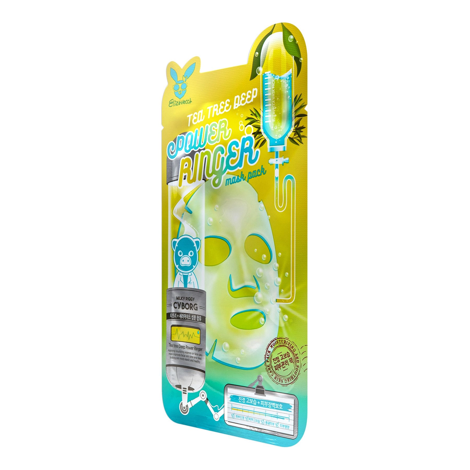 Тканевая маска для проблемной кожи - Elizavecca Face Care Tea Tree Deep Power Ringer Mask, 1 шт - фото N2
