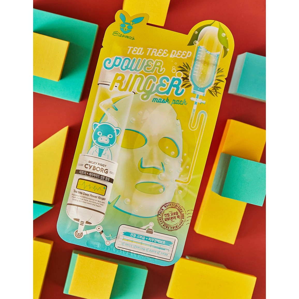 Тканевая маска для проблемной кожи - Elizavecca Face Care Tea Tree Deep Power Ringer Mask, 1 шт - фото N8