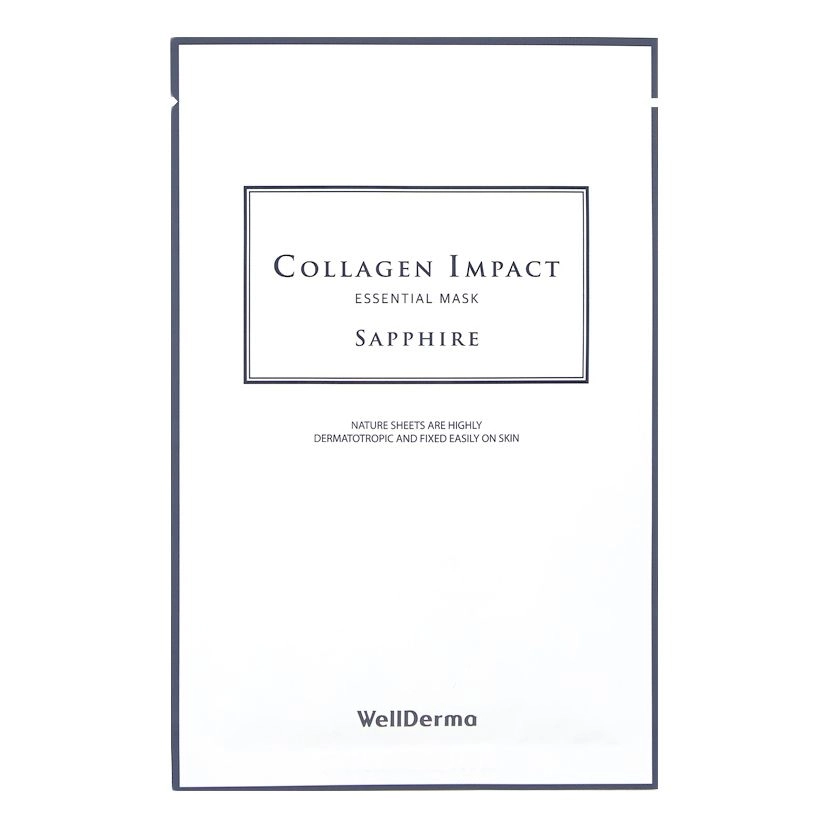 Тканинна сапфірова маска з морським колагеном - WellDerma Collagen Impact Essential Mask Sapphire, 25 мл, 1шт - фото N3