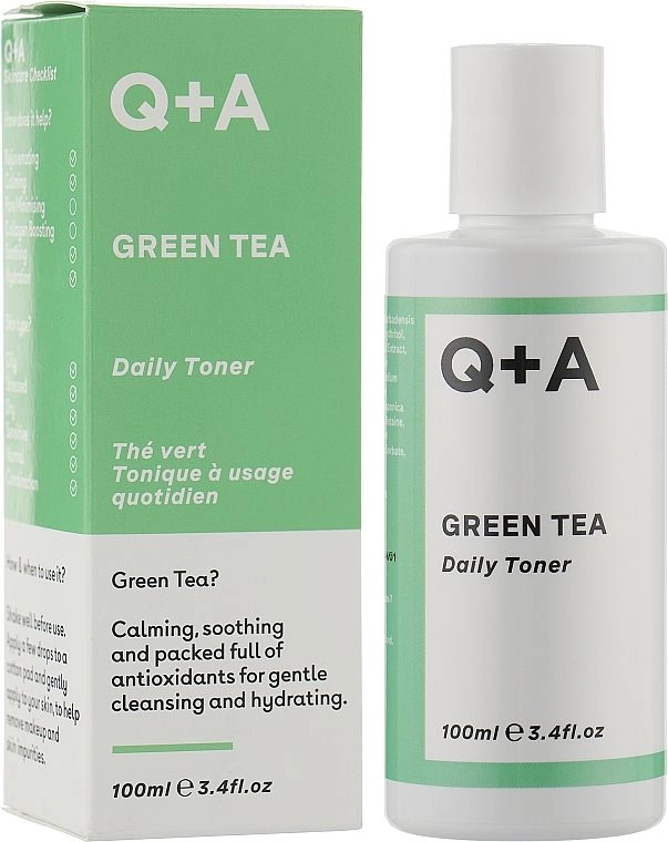 Тонер для обличчя із зеленим чаєм - Q+A Green Tea Daily Toner, 100 мл - фото N1