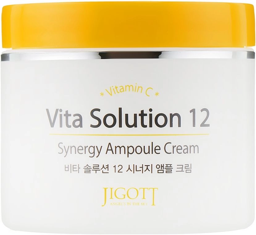 Тонизирующий ампульный крем для лица с витамином С - Jigott Vita Solution 12 Synergy Ampoule Cream, 100 мл - фото N1