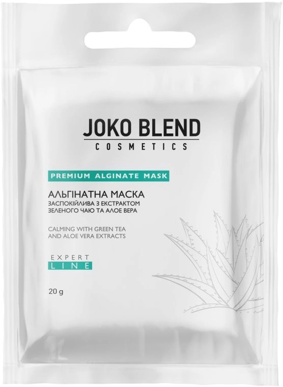 Заспокійлива альгінатна маска з екстрактом зеленого чаю та алое віра - Joko Blend Premium Alginate Mask, 20 г - фото N1