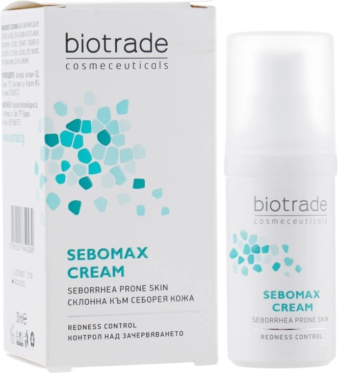 Заспокійливий крем для жирної, подразненої шкіри, що лущиться, при себорейному дерматі і демодекозі - Biotrade Sebomax Cream, 30 мл - фото N1