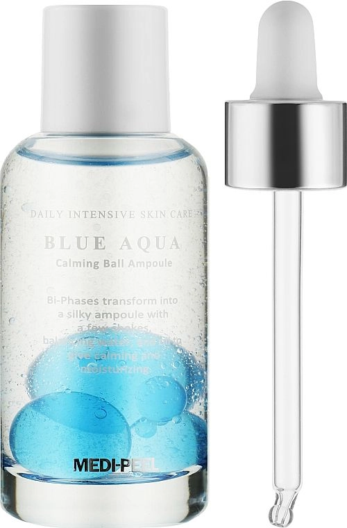 Увлажняющая двухфазная сыворотка для лица - Medi peel Blue Aqua Calming Ball Ampoule, 50 мл - фото N1