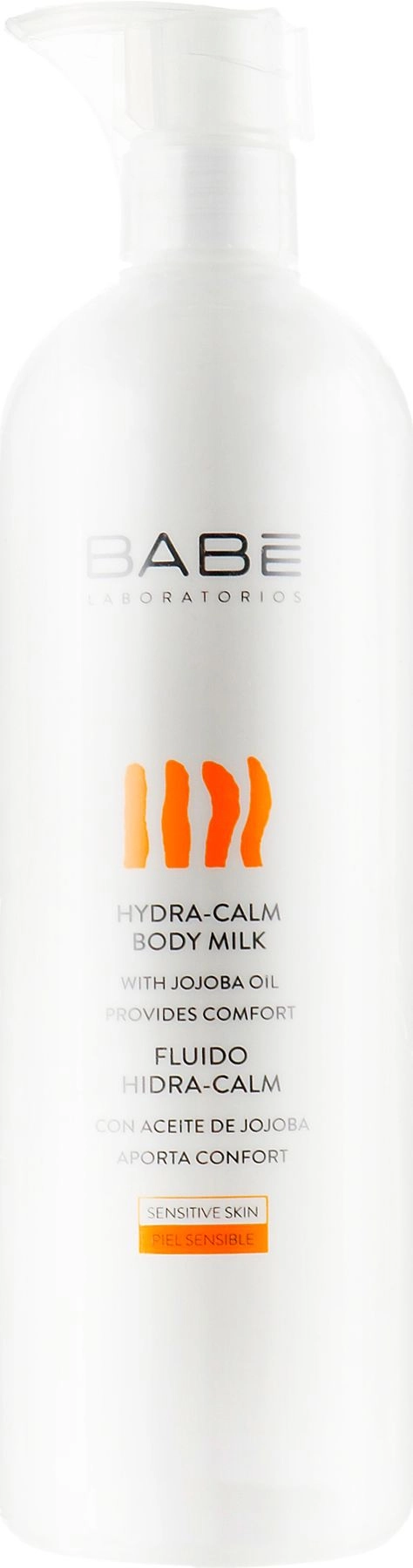 Зволожуюче заспокійливе молочко для тіла з олією жожоба - BABE Laboratorios Hydra-Calm Body Milk, 500 мл - фото N1