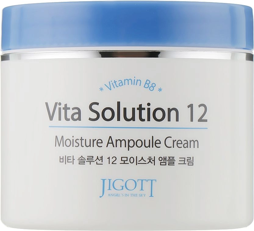 Зволожуючий ампульний крем для обличчя з вітаміном В - Jigott Vita Solution 12 Moisture Ampoule Cream, 100 мл - фото N1