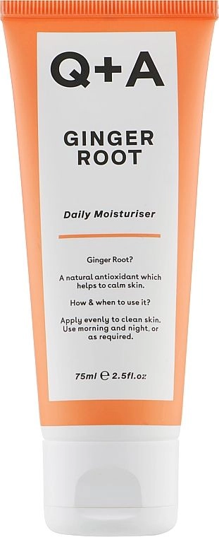 Зволожуючий крем для обличчя з екстрактом імбиру - Q+A Ginger Root Daily Moisturiser, 75 мл - фото N1