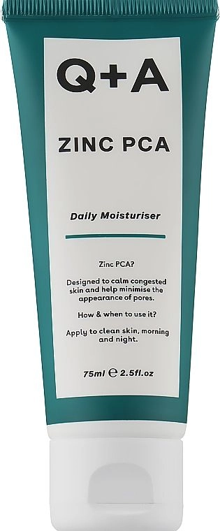 Увлажняющий крем для лица с цинком - Q+A Zinc PCA Daily Moisturiser, 75 мл - фото N1