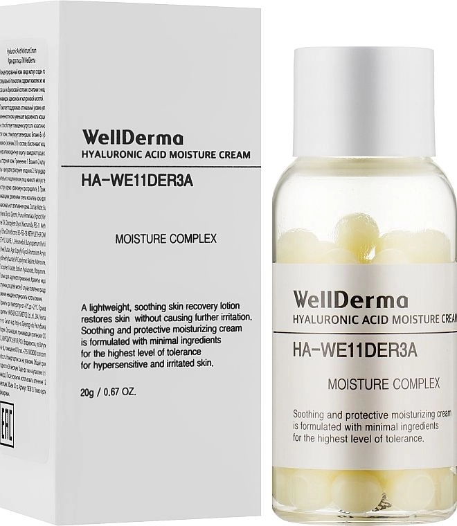 WellDerma Hyaluronic Acid Moisture Cream зволожуючий крем для обличчя в капсулах 20 г - фото N1