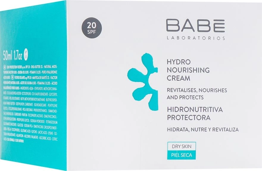 Зволожуючий живильний крем з SPF 20 - BABE Laboratorios Hydro Nourishing Cream SPF 20, 50 мл - фото N3