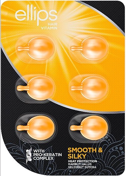 Вітаміни для волосся "Бездоганний шовк" з про-кератиновим комплексом - Ellips Hair Vitamin Smooth & Silky With Pro-Keratin Complex, 6x1мл - фото N1