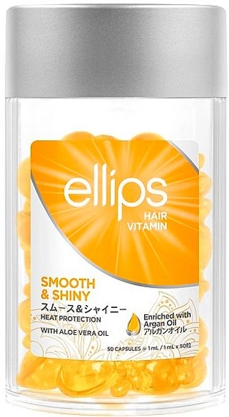 Вітаміни для волосся "Розкішне сяйво" з олією Алое Вера - Ellips Hair Vitamin Smooth & Shiny With Aloe Vera Oil, 50x1 мл - фото N1