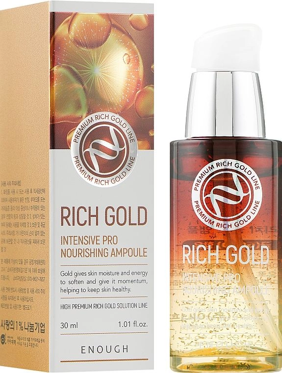 Відновлююча Сироватка з компонентами золота - Enough Rich Gold Intensive Pro Nourishing Ampoule, 30 мл - фото N1