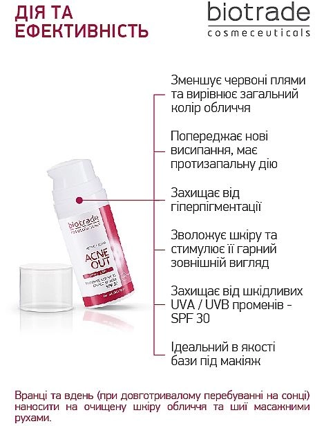 Відновлюючий крем з SPF 30 для шкіри з дефектами - Biotrade ACNE OUT SPF 30, 30 мл - фото N4