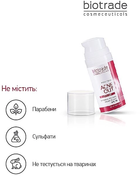 Відновлюючий крем з SPF 30 для шкіри з дефектами - Biotrade ACNE OUT SPF 30, 30 мл - фото N7