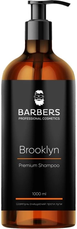 Шампунь для мужчин против перхоти - Barbers Brooklyn Premium Shampoo, 1000 мл - фото N1
