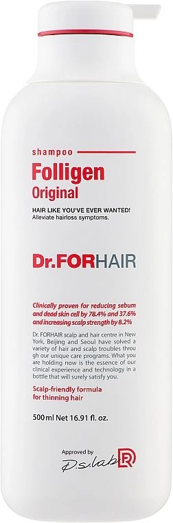 Зміцнюючий шампунь проти випадіння волосся - Dr. ForHair Folligen Original Shampoo, 500 мл - фото N1