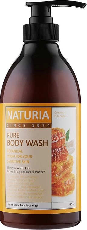 Natura Гель для душу Мед-Лілія - Naturia Pure Body Wash Honey and White Lily, 750 мл - фото N1